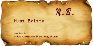 Must Britta névjegykártya